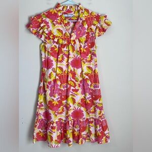 CK Bradley Floral Dress Flutter Sleeve Size Small Ruffle